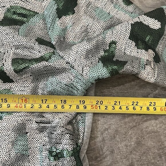 Boston Proper Sequin Camo Zip Varsity Jacket Size Large Embellished Floral - Picture 5 of 10